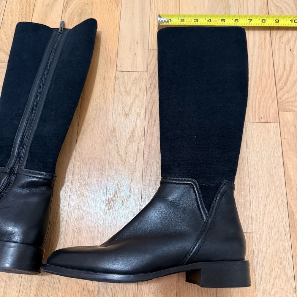 Aquatalia Black Knee-High Tall Leather Boots Size 8.5 Retail for $650 - Picture 7 of 10